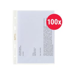 Hetzel Prospekthüllen DIN A5 Genarbt Transparent 43 Mikron PP (Polypropylen) Oben 6 Löcher 220766 100 Stück
