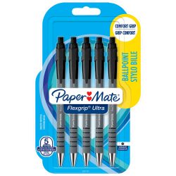 Papermate FlexGrip Ultra Kugelschreiber Schwarz Mittel 0.5 mm 5 Stück