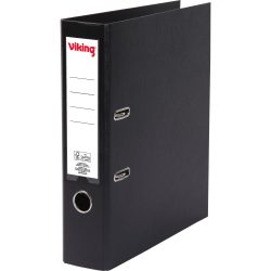 Viking Ordner A4 hoch 75 mm Schwarz 2 Ringe PP (Polypropylen) Matt Hochformat