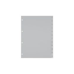 Hetzel Register 720041 DIN A4 Grau 12-teilig Perforiert Kunststoff 1 bis 12 12 Blatt