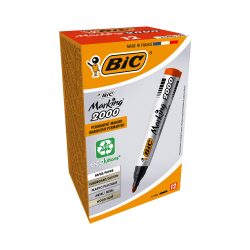 BIC Marking 2000 Rundspitze Permanentmarker Recycelt 51% Mittel Rundspitze 2 mm Rot 12 Stück