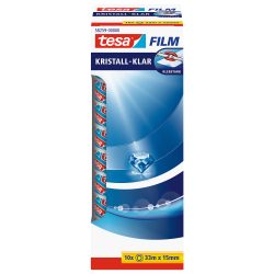 tesa Klebefilm tesafilm Kristall-Klar 58259 Transparent 15 mm (B) x 33 m (L) PP (Polypropylen) 10 Rollen