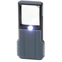 Carson Pocket Vergrösserungsglas PO-55 MiniBrite Schwarz und Grau 51 mm