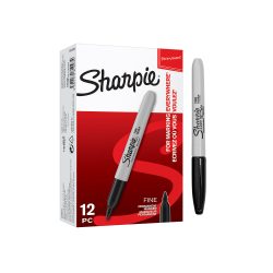 Sharpie S0810930 Rundspitze Permanentmarker Fein Rundspitze 1 mm Schwarz 12 Stück