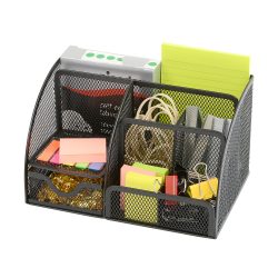 Office Depot Schreibtisch-Organizer Metallnetz Schwarz 22,2 x 14 x 12,5 cm