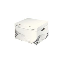 Leitz easyboxx Aufbewahrungsbox 6137 Mit Klappdeckel Größe L Weiß Karton 43,3 x 36,4 x 26,3 cm 15 Stück