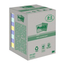 Post-it Recycelte Haftnotizen 76 x 76 mm Pastell 100 Blatt Vorteilspackung 8 + 2 Gratis