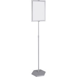 Bi-Office Freistehender Display-Ständer Gewölbt Silber Höhenverstellbar A4 1750 mm