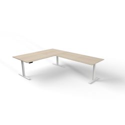 Move 3 - Steh-/Sitztisch 200x100x72-120cm mit Anbau 160x80 Ahorn