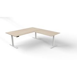 Move 3 - Steh-/Sitztisch 200x100x72-120 cm mit Anbau 120x80 cm Ahorn