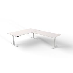 Move 3 - Steh-/Sitztisch 200x100x72-120cm mit Anbau 160x80 weiß