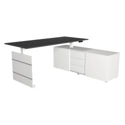 Move 3 - Schreibtisch mit Sideboard - Steh-/Sitztisch 180x80x72-120cm mit sideboard 160x50x58cm anthrazit