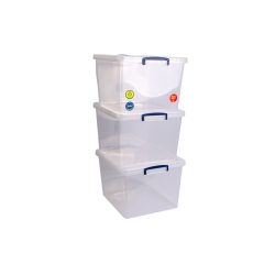 Really Useful Box Aufbewahrungsbox 33,5 l Transparent Kunststoff 38,3 x 46 x 28,5 cm 3 Stück