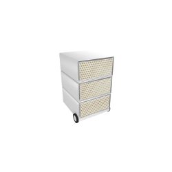 PAPERFLOW Rollcontainer easyBox 3 horizontale Schubladen 642x390x436mm PERSO HOLLYWOOD