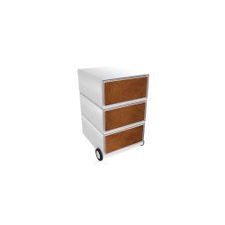 PAPERFLOW Rollcontainer easyBox 3 horizontale Schubladen 642x390x436mm PERSO LEDER