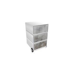 PAPERFLOW Rollcontainer easyBox 3 horizontale Schubladen 642x390x436mm PERSO RISS