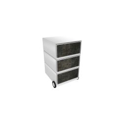PAPERFLOW Rollcontainer easyBox 3 horizontale Schubladen 642x390x436mm PERSO VULNUS