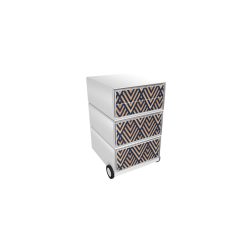 PAPERFLOW Rollcontainer easyBox 4 horizontale Schubladen 642x390x436mm PERSO ART DECO - DUNKELHEIT