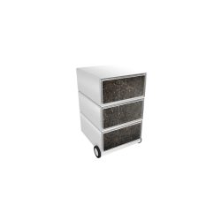 PAPERFLOW Rollcontainer easyBox 3 horizontale Schubladen 642x390x436mm PERSO ALTES LEDER