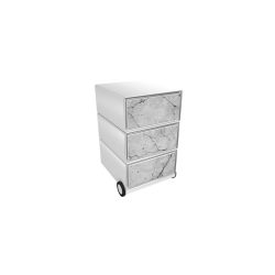 PAPERFLOW Rollcontainer easyBox 3 horizontale Schubladen 642x390x436mm PERSO REBUS