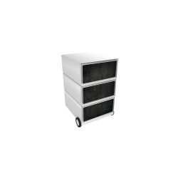 PAPERFLOW Rollcontainer easyBox 3 horizontale Schubladen 642x390x436mm PERSO DUNKEL