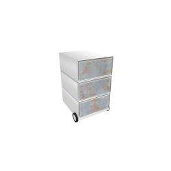 PAPERFLOW Rollcontainer easyBox 3 horizontale Schubladen 642x390x436mm PERSO WELT
