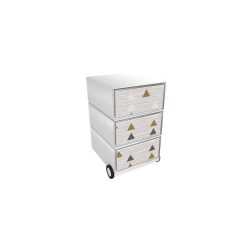 PAPERFLOW Rollcontainer easyBox 3 horizontale Schubladen 642x390x436mm PERSO ETHNISCH