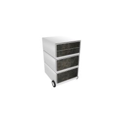 PAPERFLOW Rollcontainer easyBox 4 horizontale Schubladen 642x390x436mm PERSO VULNUS