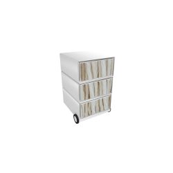 PAPERFLOW Rollcontainer easyBox 3 horizontale Schubladen 642x390x436mm PERSO SEILE