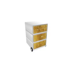 PAPERFLOW Rollcontainer easyBox 4 horizontale Schubladen 642x390x436mm PERSO GOLD