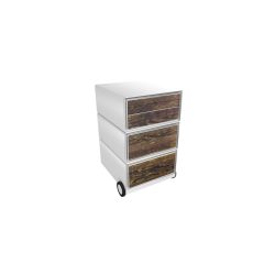 PAPERFLOW Rollcontainer easyBox 4 horizontale Schubladen 642x390x436mm PERSO HOLZ