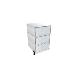 PAPERFLOW Rollcontainer easyBox 4 horizontale Schubladen 642x390x436mm PERSO RELIEF