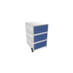 PAPERFLOW Rollcontainer easyBox 3 horizontale Schubladen 642x390x436mm PERSO JEANS