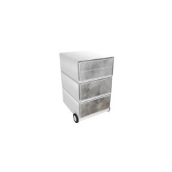 PAPERFLOW Rollcontainer easyBox 4 horizontale Schubladen 642x390x436mm PERSO RISS