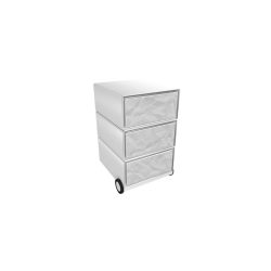 PAPERFLOW Rollcontainer easyBox 3 horizontale Schubladen 642x390x436mm PERSO PAPIER