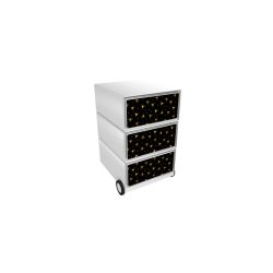 PAPERFLOW Rollcontainer easyBox 3 horizontale Schubladen 642x390x436mm PERSO DREIECKE
