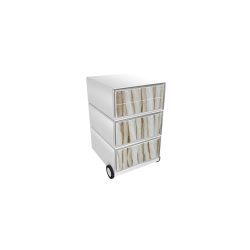 PAPERFLOW Rollcontainer easyBox 4 horizontale Schubladen 642x390x436mm PERSO SEILE
