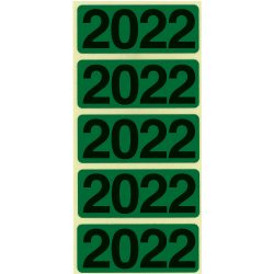 Bene Jahreszahl-Etiketten 2022 Grün 48 x 19 mm Packung mit 100 Stück