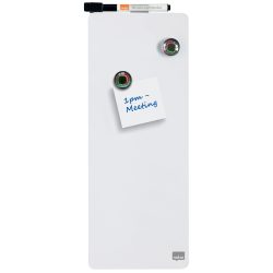 Nobo Mini Wandmontierbarer Magnetischer Whiteboard-Streifen 1903764 Lackierter Stahl Rahmenlos 140 x 360 mm Weiß
