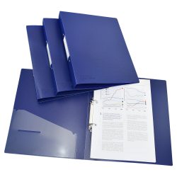 Rapesco Ringbücher 1660 Polypropylen DIN A4 2-Ringe 35 mm Wirbelsäule Blaue 4 Stück