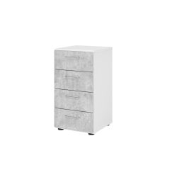 Hammerbacher Schrank V924S4/W/M/BS Weiß 40 x 42 x 74,6 cm