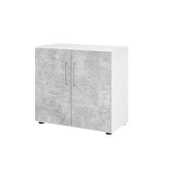 Hammerbacher Schrank V928T2/W/M/BS Weiß 80 x 42 x 74,6 cm