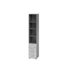 Hammerbacher Schrank V964S4/G/M/BS Grau 40 x 42 x 215,4 cm