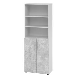 Hammerbacher Schrank V968T3/5/M/BS Grau 80 x 42 x 215,4 cm
