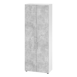 Hammerbacher Schrank V968T6/W/M/BS Weiß 80 x 42 x 215,4 cm