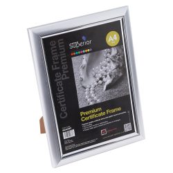 Seco A4 Deluxe Diplomrahmen mit Perspex Sicherheitsglas Silber