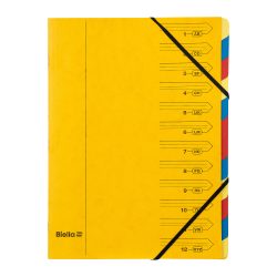 Biella Ordnungsmappe 12-teilig Topcolor Gelb Karton 24 x 32 x 0,3 cm Packung mit 15 Stück