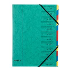 Biella Ordnungsmappe 12-teilig Topcolor Grün Karton 24,5 x 32 x 1 cm Packung mit 15 Stück
