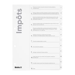 Biella Register mit Smart Index A4 Französisch Weiss 12-teilig Karton blanko Packung à 10 Stück
