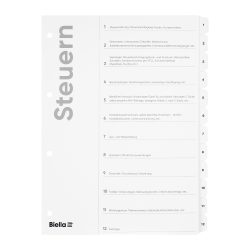 Biella Register mit Smart Index A4 deutsch Weiss 12-teilig Karton blanko Packung à 10 Stück